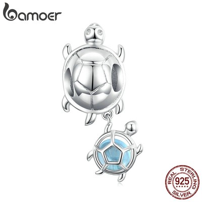 Hạt Xỏ Vòng Tay Bamoer BSC332 bạc 925 Hình Rùa Biển Để Làm Vòng Tay DIY