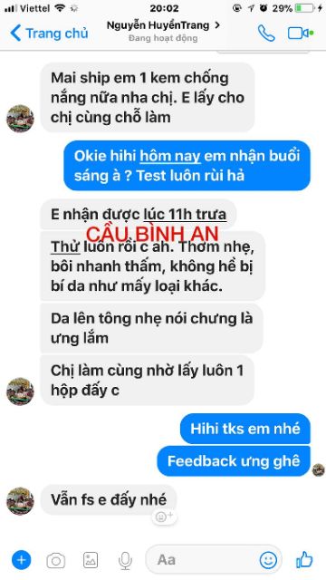 Kem chống nắng tinh chất bơ Cầu Bình An