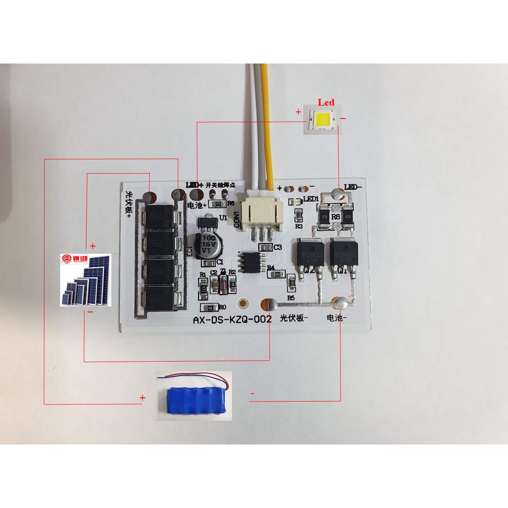 MẠCH - ĐIỀU KHIỂN- CHIP LED 50W LẮP CHO ĐÈN NĂNG LƯỢNG MẶT TRỜI TỪ 50W- 100W-150W-200W