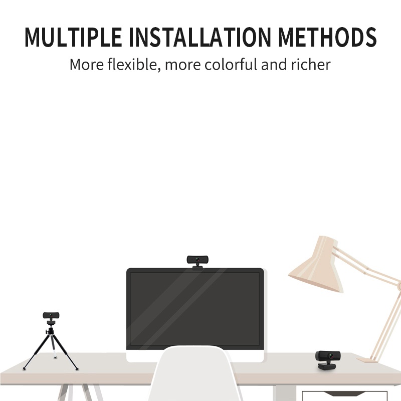 PC03 2K 30Fps Web Camera for Pc Computer USB 2K Desktops Autofocus | BigBuy360 - bigbuy360.vn