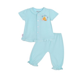 Bộ đồ sơ sinh cài giữa dún bèo bé gái tay ngắn 1320 HELLO BB