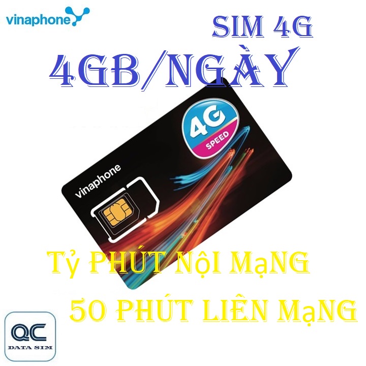 Sim 4G vinaphone mỗi ngày 4GB tỷ phút gọi nội mạng 50 phút liên mạng
