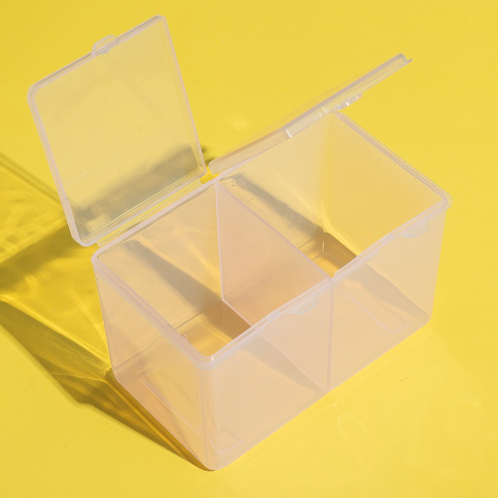 Hộp đựng giấy lau gel 2 ngăn có nắp - hộp nhựa đựng dụng cụ nail chuyên dụng