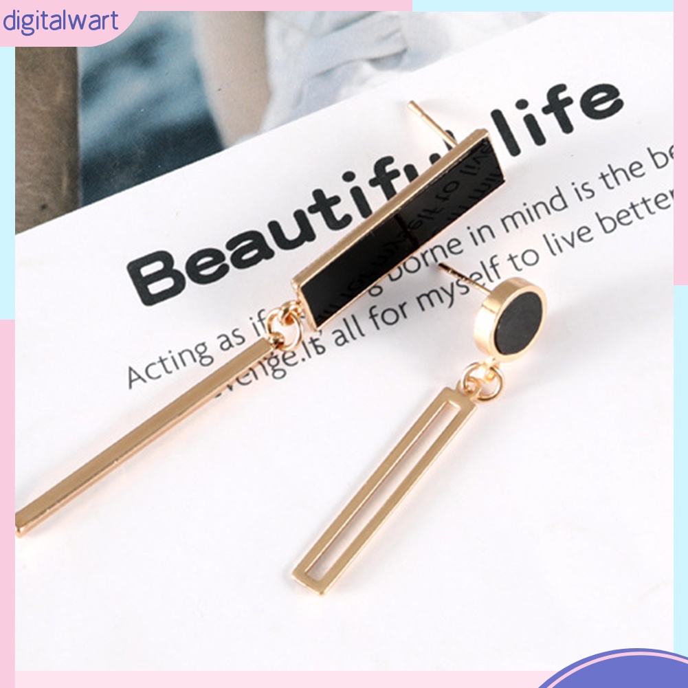 Khuyên tai hình học kiểu bất đối xứng thời trang cho nữ