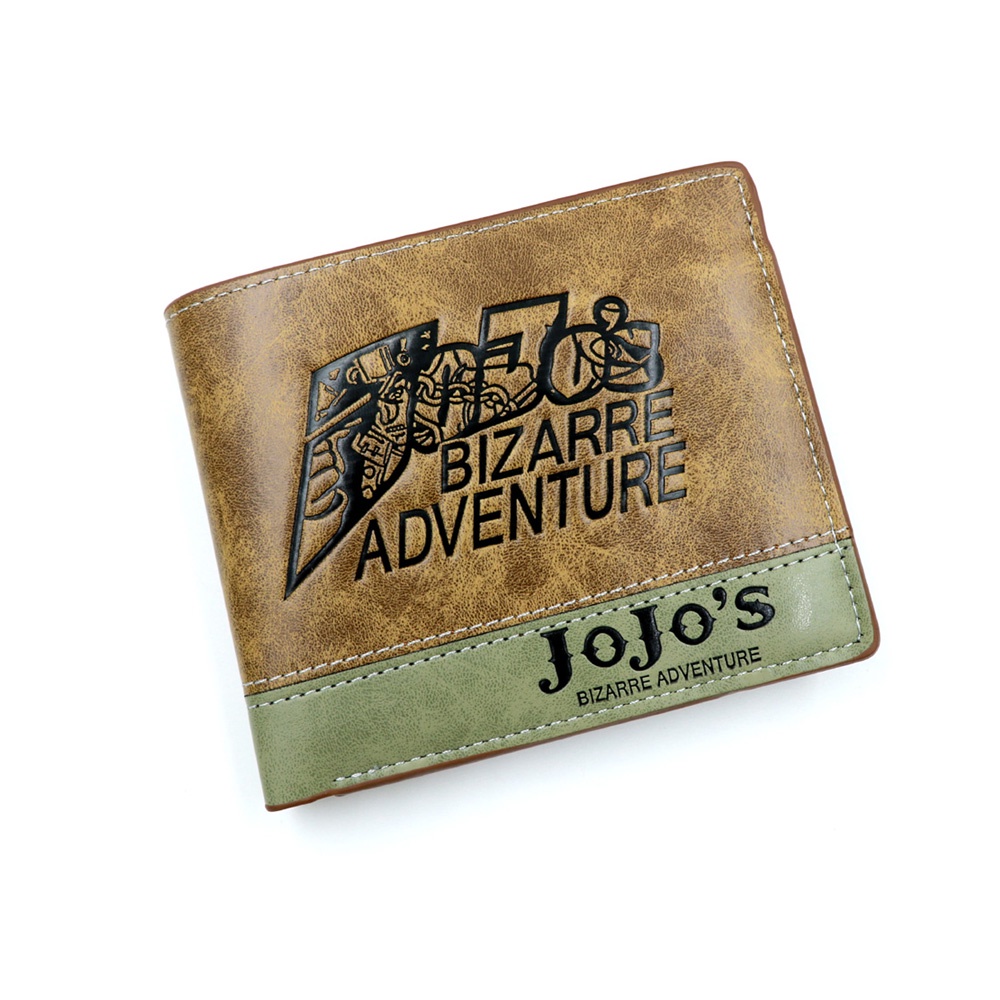 Ví Kaki Ngắn Gập Đôi In Hình Anime JoJo's Bizarre Adventure Có Khóa Kéo