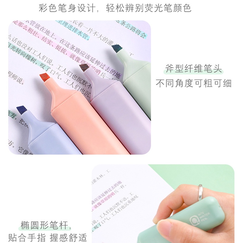 Set 4 bút dạ quang, bút highlight, bút đánh dấu nhớ cỡ to màu pastel siêu đẹp BAG U S4BNTO