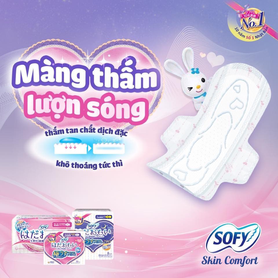 Băng vệ sinh siêu mỏng mịn cho da Sofy Air Fit Slim 26cm cánh 08 miếng