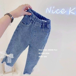 quần loe gắn nơ lụa cho bé