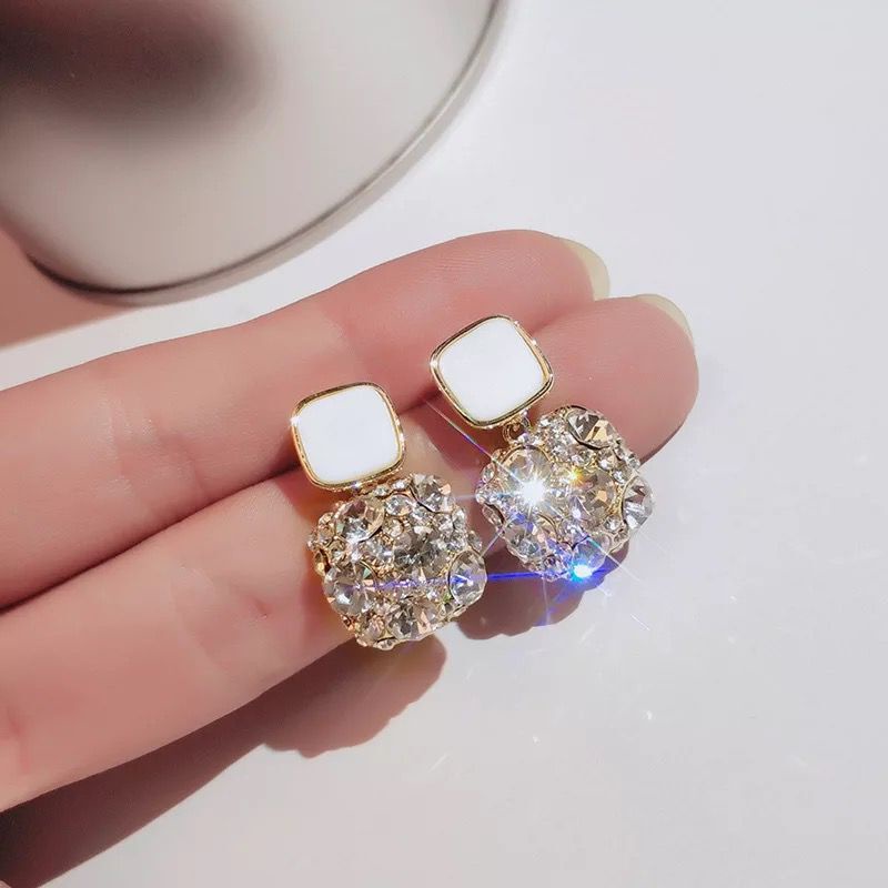 Bông Tai Mạ Bạc 925 Kiểu Retro Hàn Quốc Dễ Phối Đồ