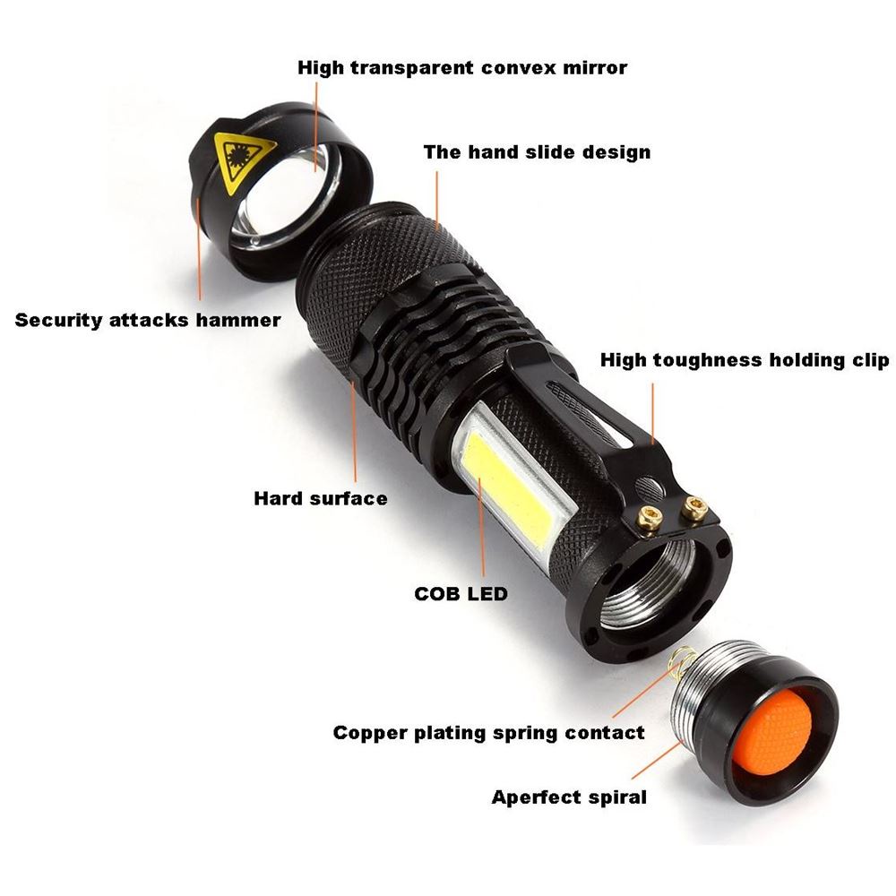 Đèn pin ALONEFIRE SK68 COB cỡ nhỏ chống nước tiện lợi