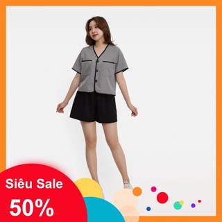 Set đồ nữ , set bộ caro viền đen cực xinh shop chu