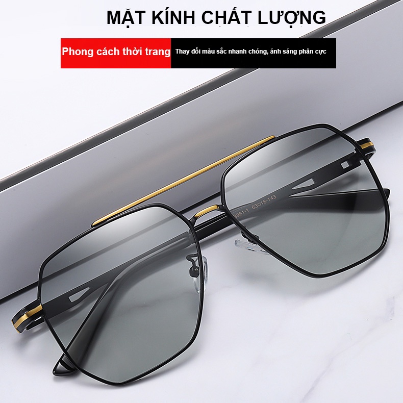 Kính mát nam TISSELLY M31 thay đổi màu Phân cực - chống tia UV cực tím lái xe du lịch câu cá ngoài trời gọng thép