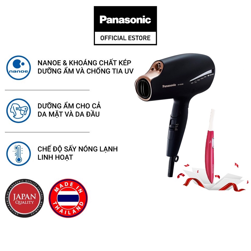 Máy Sấy Tóc Nanoe Panasonic EH-NA98RP645 - 1800W - Đen nhám