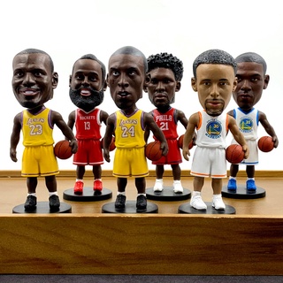 Mô hình cầu thủ bóng rổ 12cm Kobe Curry Lebron trang trí bàn học, quà tặng lưu niệm