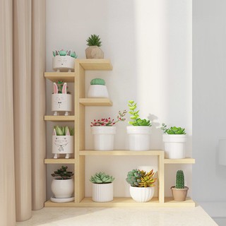 Tính năng❤Giá đỡ chậu hoa bằng gỗ trơn thiết kế đơn giản sáng tạo