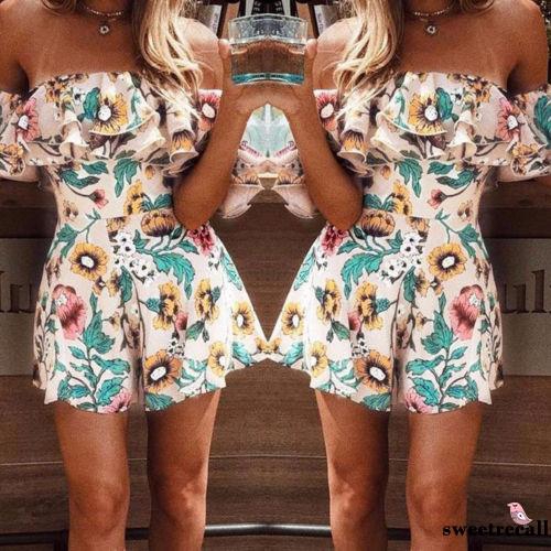 Jumpsuit hở vai họa tiết hoa quyến rũ cho nữ | BigBuy360 - bigbuy360.vn