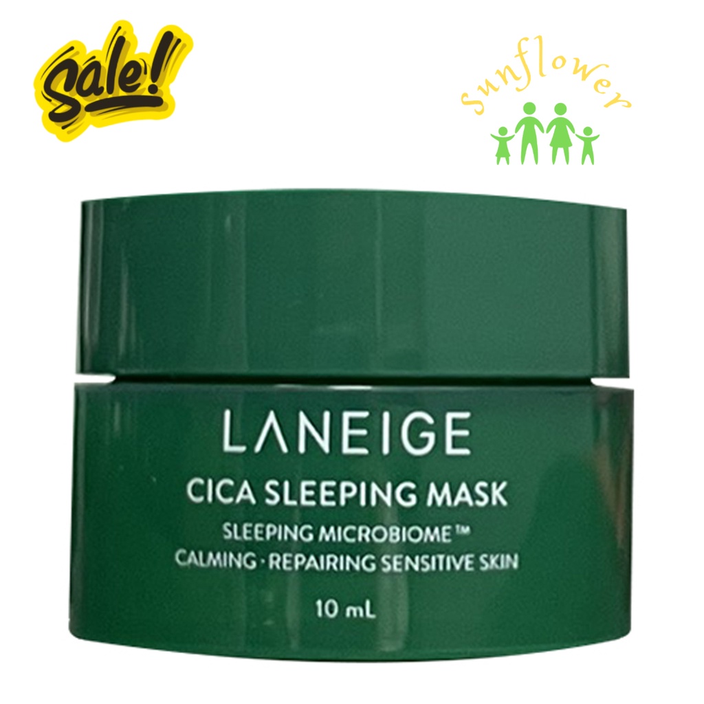 Mặt nạ ngủ Laneige Cica Sleeping Mask mini 10ml xanh lá cây Dưỡng ẩm sâu và bảo vệ da