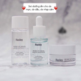 SET HUXLEY xanh cấp nước cho da dầu,da mụn, dưỡng da và làm dịu da mùa h