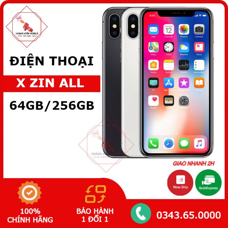 Điện thoại IP X 64GB/256GB bản lock/quốc tế zin all HOÀNG KIÊN MOBILE