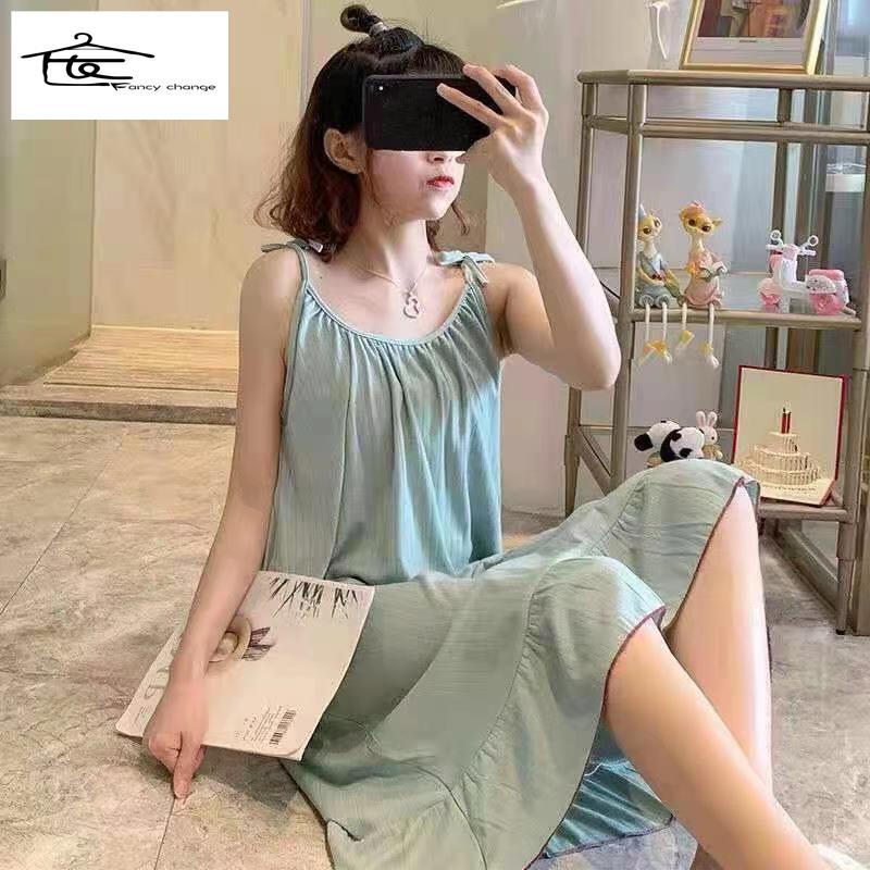 Đầm Ngủ Hai Dây Phong Cách Nhật Bản Dễ Thương Thời Trang Xuân Hè Cho Bạn Gái