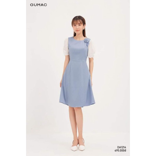 🔥Đầm ôm nữ tay nhún GUMAC DA1214 đầy đủ tem mác