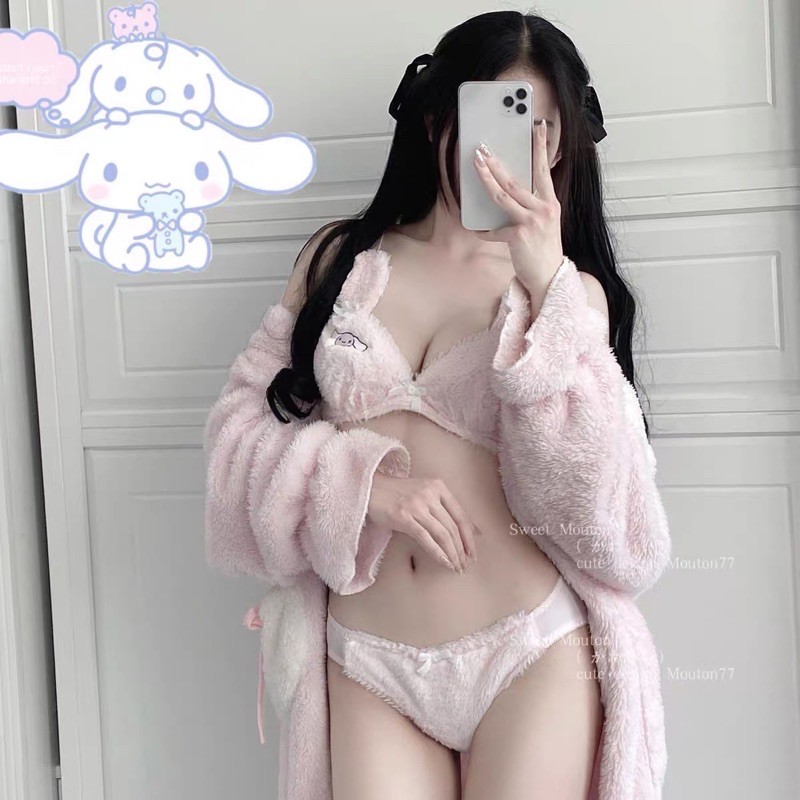 [Có ảnh thật]Bộ đồ lót mặc nhà lông thỏ mềm mịn dễ thương | BigBuy360 - bigbuy360.vn