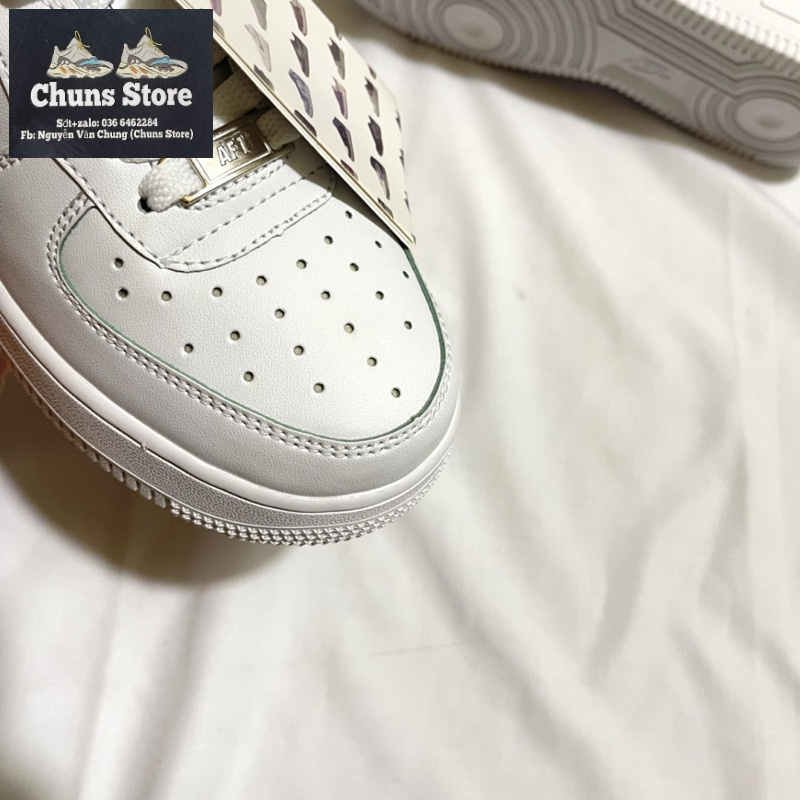 Giày AF1 trắng full classic cao cấp, giày Air force 1 trắng thể thao full box bảo vệ