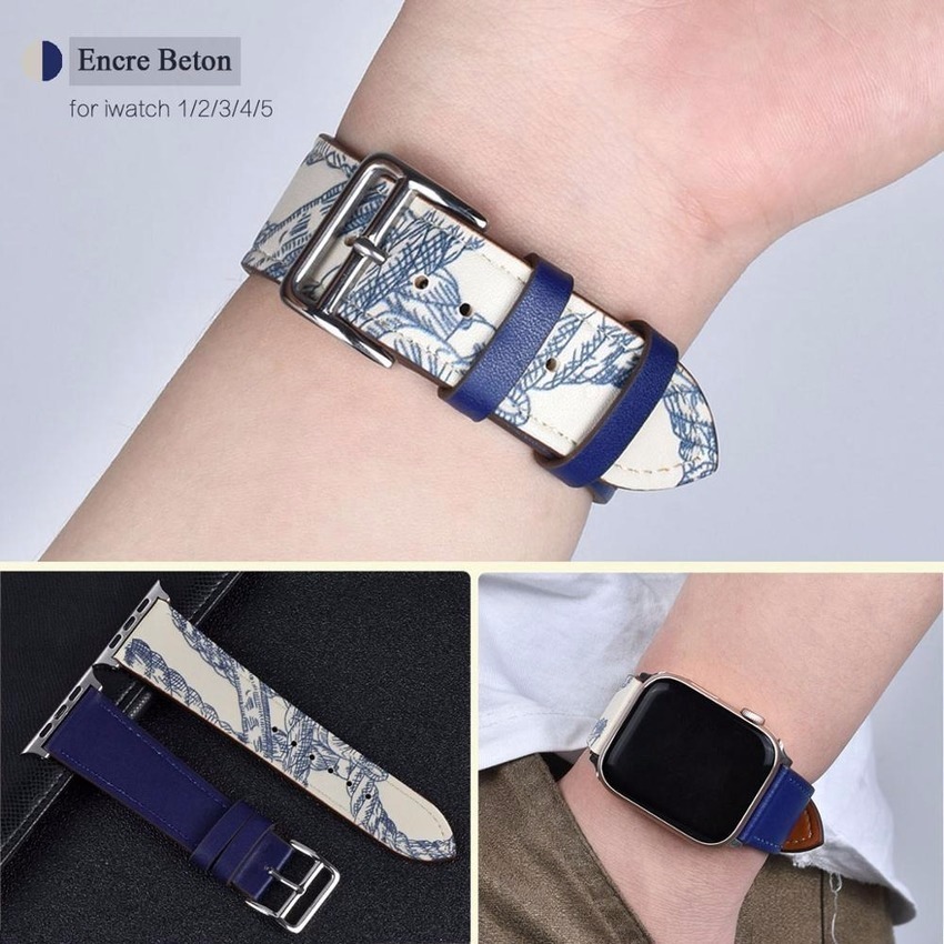 Dây đeo bằng da chất lượng cao phong cách thể thao cho đồng hồ Apple Watch iWatch 40mm 44mm 42mm 38mm Series 6 SE 5 4 3 2 1