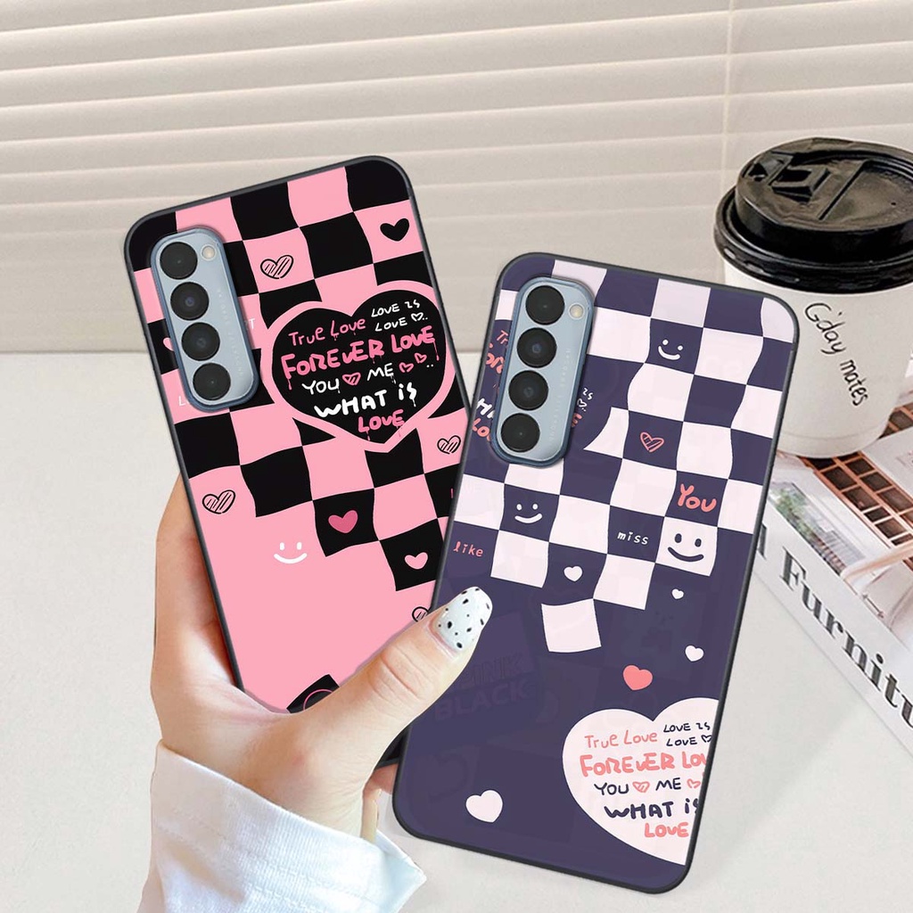 Ốp Oppo Reno4 / Reno4 Pro / Reno 4 in hình trái tim, caro kẹo ngọt đầy cá tính siêu đẹp siêu chất