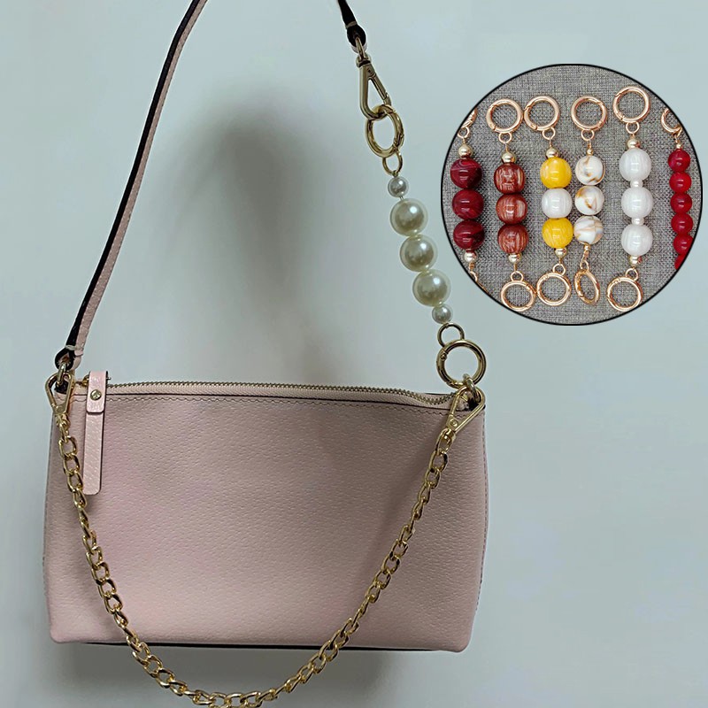 Dây Đeo Túi Xách Nối Dài Đính 3 Hạt Ngọc Trai Nhân Tạo Tiện Dụng