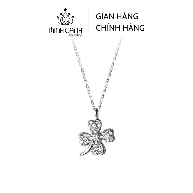 Dây Chuyền Bạc 4 Lá Nạm Đá Tấm - Minh Canh Jewelry