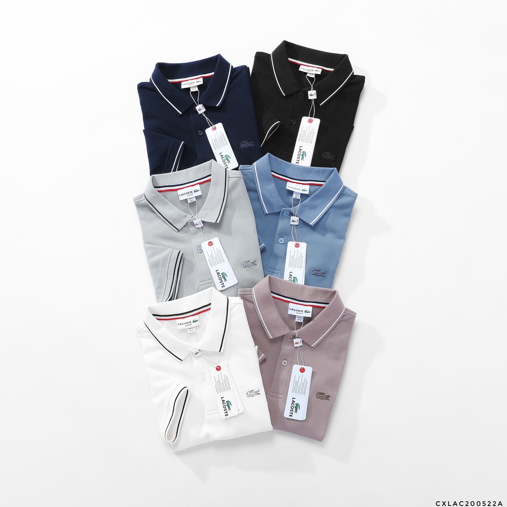 Áo thun polo nam xuất dư, chất vải cotton hạt pique cao cấp, form slim fit tôn dáng 9524