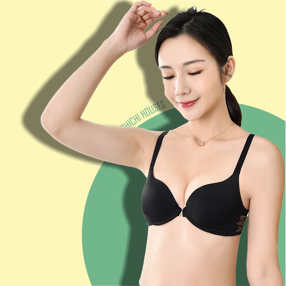Áo Lót Nữ - Áo Ngực Mút Vừa Khoét Ngực Tạo Khe Chữ V Có Gọng Cúp Xéo Màu Trơn Nâng Ngực Tự Nhiên - A17