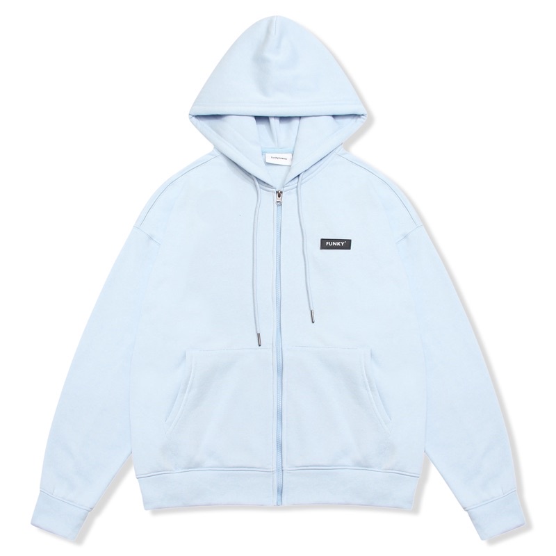 ÁO KHOÁC HOODIE ZIP NAM NỮ CÓ MŨ RỘNG UNISEX MÀU XÁM MINT FUNKY | BigBuy360 - bigbuy360.vn