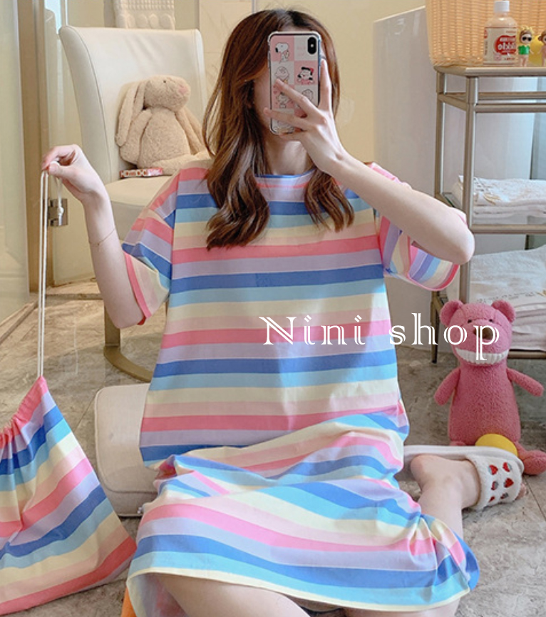 Váy ngủ phong cách Hàn Quốc thời trang hè đáng yêu