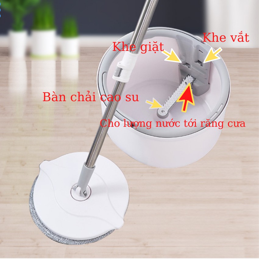 Cây Lau Nhà Thông Minh Xoay 360 độ  K8 - Bộ Lau Nhà Thông Minh Tự Vắt thiết kế giặt và vắt trong 1 ngăn - Darling Home