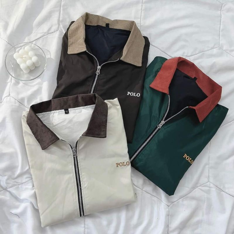 Áo khoác Bomber Jacket unisex vải dù 2 lớp Polo phong cách Ulzzang – Pamée