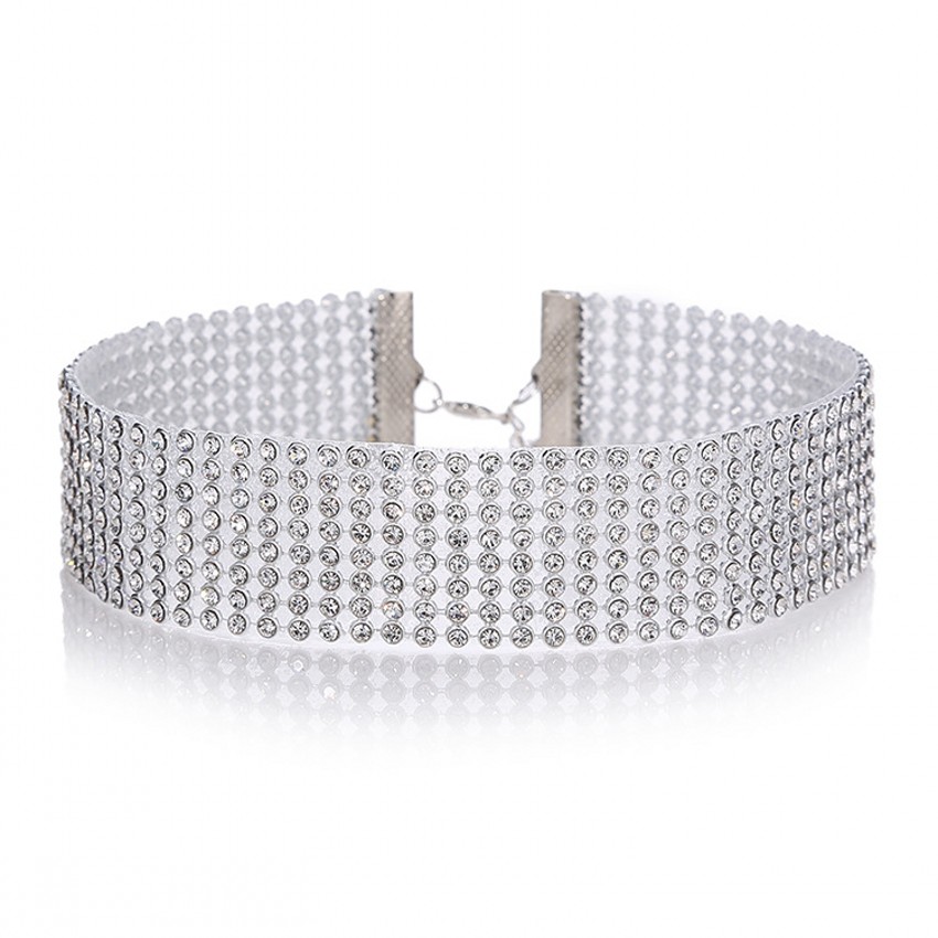 Vòng cổ choker đính đá quý nhân tạo thời trang cho nữ