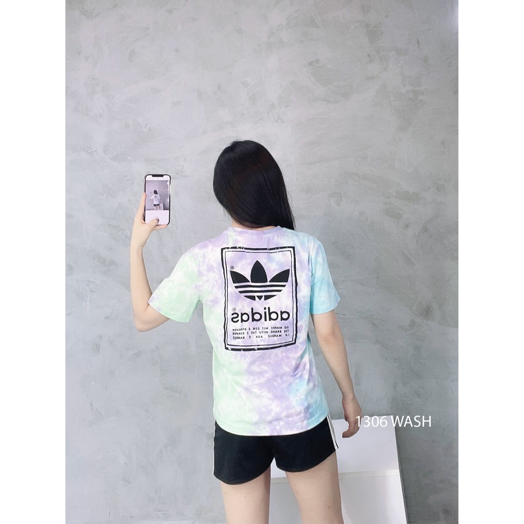 (HÀNG XUẤT XỊN) Áo das loang 1306 TREFOIL TEE TYE DYE MULTICO Made in Cam-bo-dia full-tag-code  Size XS S M L