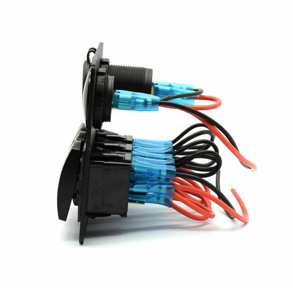 Vôn Kế Kỹ Thuật Số Cổng USB Kép Có Đèn LED Chống Nước Sửa Chữa Xe Hơi / Caravans