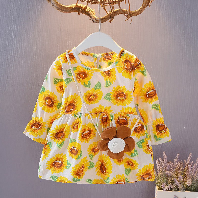 Đầm công chúa tay dài xinh xắn dành cho bé gái 1-4 tuổi