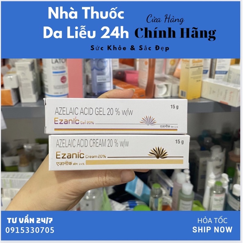 Ezanic gel Azelaic acid gel 20% 15g gel mờ thâm mụn