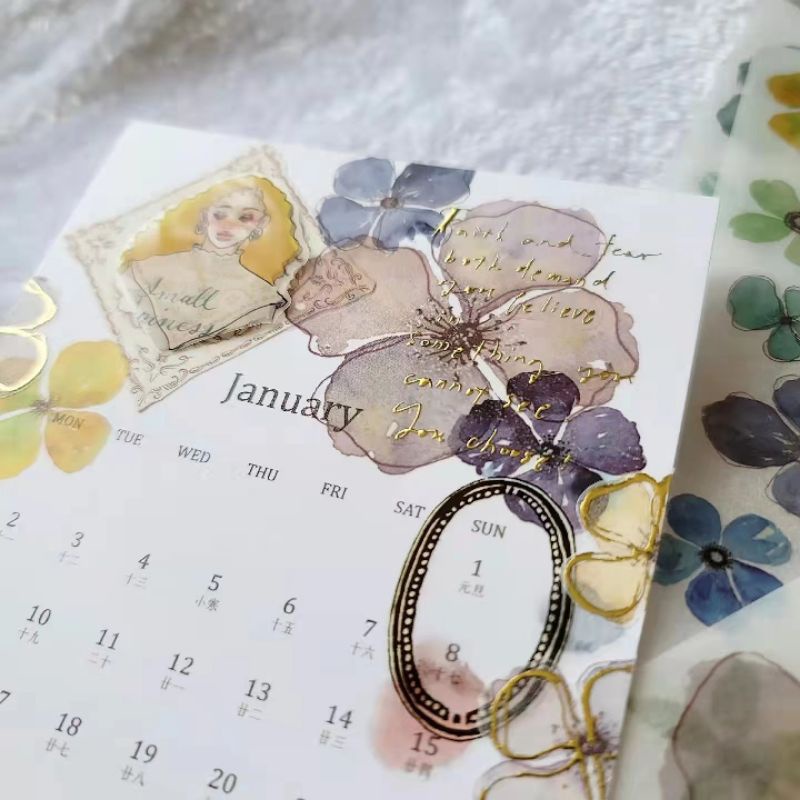 Krisna.room ♡ Hãng Peipan- 1 chu kì 80cm cuộn băng dán hoa limited