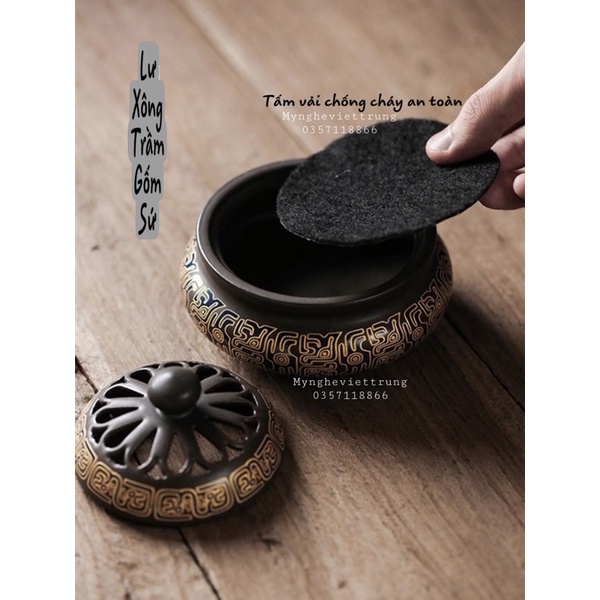 Tấm cách nhiệt bông chống cháy, miếng lót đáy lư chống cháy, chống nứt lư hương