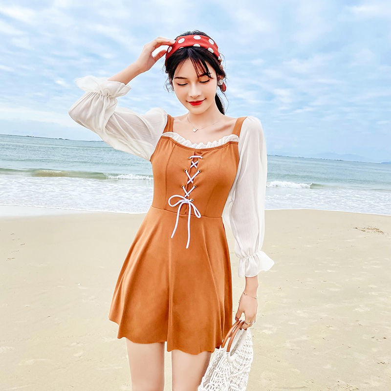 Tủ đựng & Hộp lưu trữÁo tắm một mảnh nước nóng màu đỏ lưới xẻ tà kiểu mới nữ dáng dài chống nắng Bảo thủ Thương h | BigBuy360 - bigbuy360.vn