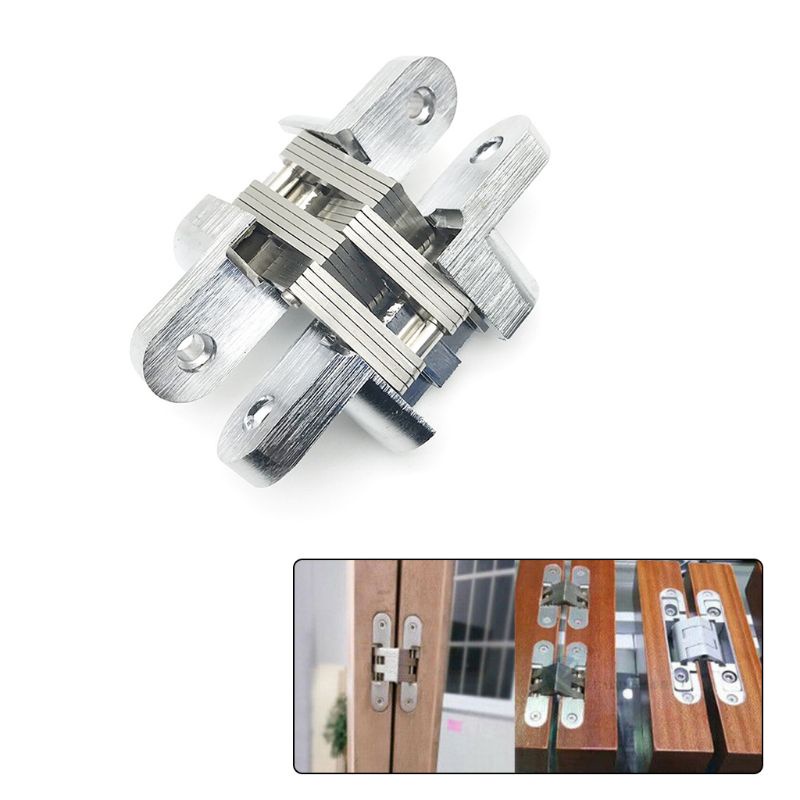 Bản Lề Cửa Ẩn Hình Chữ Thập Màu Bạc Chất Lượng Cao