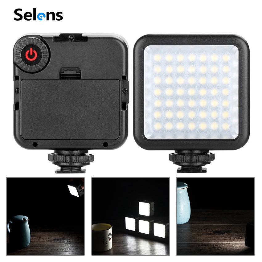 Bộ sản phẩm gồm đèn 49Led và bảng Tán Ánh Sáng kèm chân Tripod Selens Dùng Chụp Tĩnh Vật