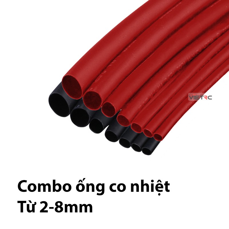 Combo ống gen co nhiệt bọc dây điện loại dài 1 mét và loại cắt sẵn.