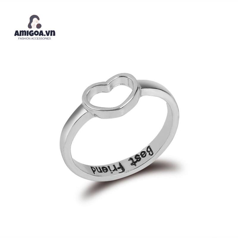 【amigoa.vn】Nhẫn Hình Trái Tim Kiểu gypsophila Bóng