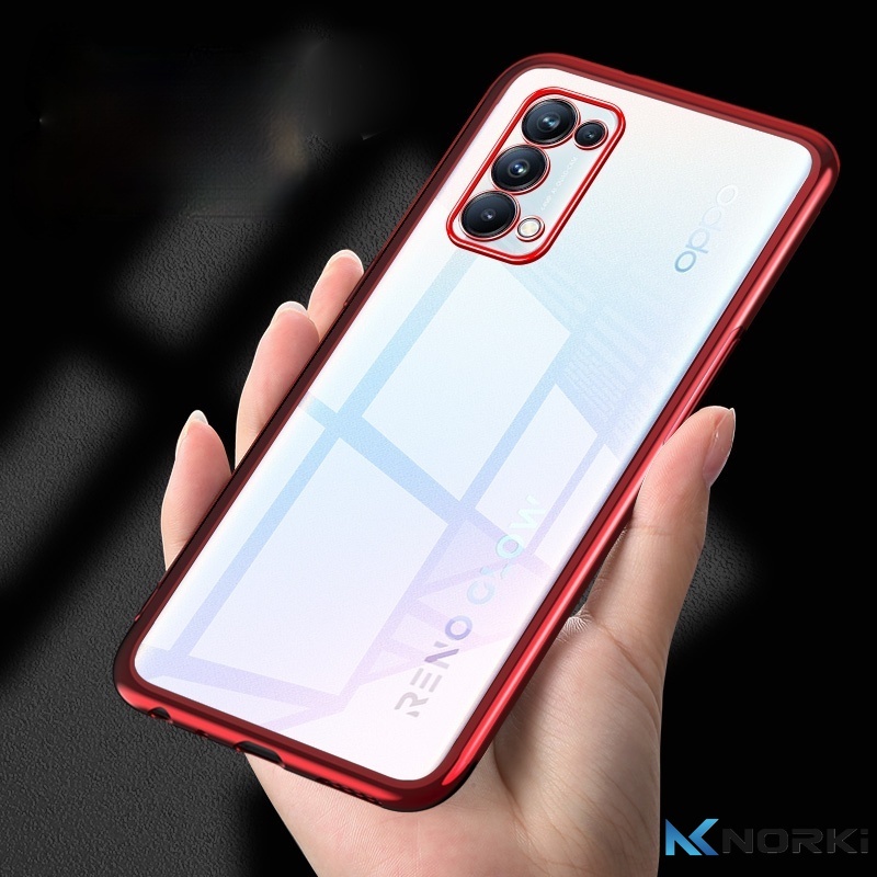Ốp Điện Thoại TPU Mềm Siêu Mỏng Trong Suốt Mạ Viền Cho OPPO Reno 5 5Z 5Pro Reno 4F Reno 2 2F 2Z Reno 3 4G